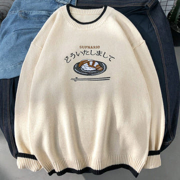 Wiaofellas Knitted Sweater Men and Women Pullover Winter Clothing Korean Fashion Harajuku Hip Hop Couples Jumper Sweater Streetwear